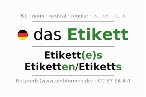 etikett german translation.